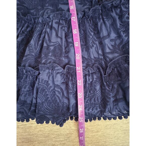 Kate Spade Madison Ave Black Lace Ruffle Top - Size XS - Picture 8 of 8